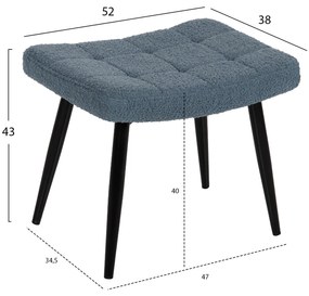 ΠΟΛΥΘΡΟΝΑ CRAWLEY ΜΕ ΥΠΟΠΟΔΙΟ HM8918.24 ΜΠΟΥΚΛΕ ΥΦΑΣΜΑ ΜΠΛΕ 70x74x105Υ εκ. - Ύφασμα - HM8918.24