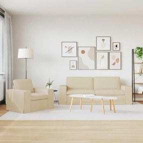 vidaXL Σετ Καναπέ 2 pcs Κρεμ 222 x 80 x 82 εκ ύφασμα