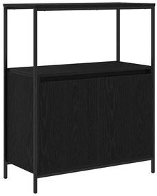 vidaXL Σετ Επίπλων Μπάνιου με ράφι 5 pcs Μαύρη Οξυά Επεξεργασμένο ξύλο