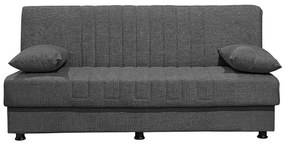 Kαναπές κρεβάτι Romina pakoworld 3θέσιος ύφασμα ανθρακί 190x90x80εκ - Ύφασμα - 213-000034