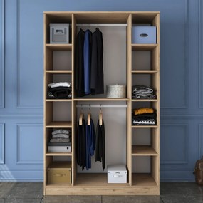 Τετραφυλλη Ντουλαπα Καρυδια/Λευκο BA116 47.3x120x190.8