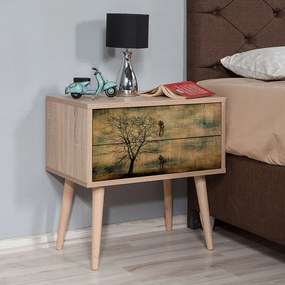 Κομοδίνο Soho Megapap από μελαμίνη χρώμα sonoma 60x40x61εκ.-GP052-0005,4