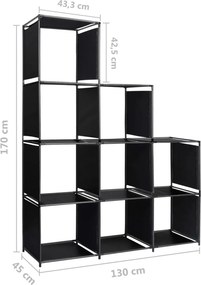 vidaXL Ραφιέρα Σκάλα Προβολής 130 x 45 x 170 εκ. Υφασμάτινη