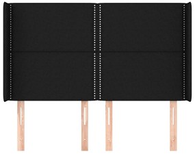 vidaXL Κεφαλάρι με Πτερύγια Μαύρο 147x16x118/128 εκ. Υφασμάτινο