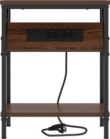 vidaXL Κομοδίνο Καφέ δρυς 38 x 30 x 48 εκ. Επεξεργασμένο ξύλο