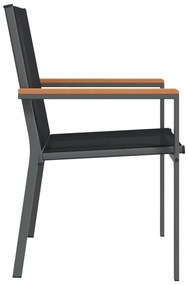vidaXL Καρέκλες Κήπου 6 τεμ. Μαύρες 55x61,5x90 εκ από Textilene/Ατσάλι