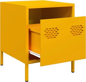 vidaXL Κομοδίνα 2 τεμ. Μουσταρδί 35x39x43,5 εκ. από Χάλυβα