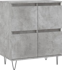 vidaXL Ντουλάπια 3 τεμ. Γκρι Σκυροδέματος Επεξεργ. Ξύλο
