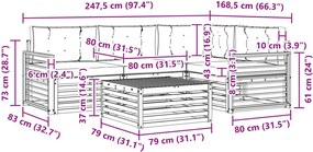 vidaXL Σειρά Καναπέ Εξωτερικού 6 pcs Λευκό και Μπεζ Πολυεστέρας