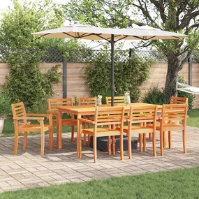 vidaXL Σετ Τραπεζιού 9 pcs Φυσικό 180 x 90 x 75 cm Μασίφ ξύλο ακακίας