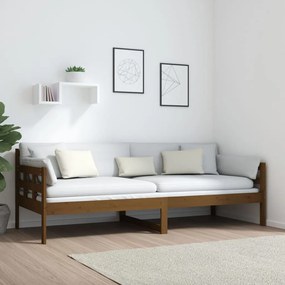 Καναπές Κρεβάτι Καφέ Μελί 80 x 200 εκ. από Μασίφ Ξύλο Πεύκου - Καφέ