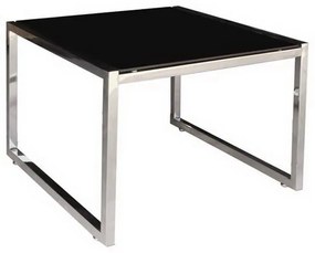 Τραπεζάκι Σαλονιού Βοηθητικό Action ΕΜ747,1 60x60x45cm Black Steel,Glass
