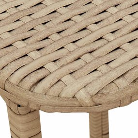 Πτυσσόμενο τραπέζι κήπου Μπεζ 90x51x75 cm Poly Rattan - Μπεζ