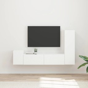 vidaXL Σετ επίπλου τηλεόρασης Επιτοίχιο 4 pcs Λευκό Επεξεργασμένο ξύλο