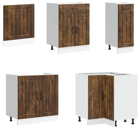 Σετ Ντουλάπια Κουζίνας 11 τεμ. Lucca Καπνιστή Δρυς Επεξ. Ξύλο 3314896