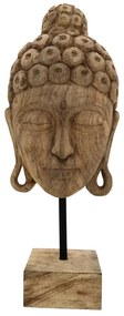 Επιτραπέζιο διακοσμητικό βούδας Mask Inart φυσικό μάνγκο ξύλο-μέταλλο 20x18.5x48.5εκ