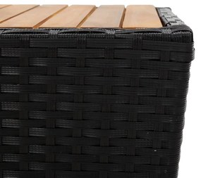 Τραπέζι Βοηθητικό Μαύρο 41,5x41,5x43 εκ Συνθ.Ρατάν/Ξύλο Ακακίας - Μαύρο