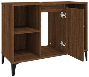 vidaXL Ντουλάπι Νιπτήρα Καφέ Δρυς 80 x 33 x 60 εκ. Επεξεργασμένο Ξύλο