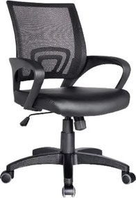 BF2101 Πολυθρόνα-Pro Γραφείου με Ανάκλιση, Μαύρο Mesh - PU Μαύρο   1τμχ