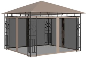 vidaXL Κιόσκι με Αντικουνουπικό Δίχτυ Taupe 3x3x2,73 μ. / 180 γρ./μ²