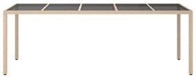 vidaXL Τραπέζι Εστίασης Κήπου Μπεζ 250x100x75 εκ. Πολυ Ρατάν
