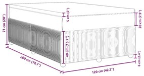 Κρεβάτι Boxspring με Στρώμα Μαύρο 120x200 εκ. Υφασμάτινο - Μαύρο