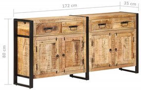 vidaXL Μπουφές 172 x 35 x 80 εκ. από Μασίφ Ξύλο Μάνγκο