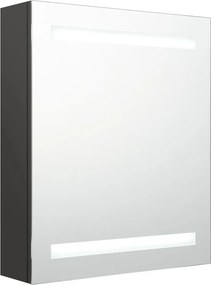 vidaXL Καθρέφτης Μπάνιου με Ντουλάπι / LED Ανθρακί 50 x 14 x 60 εκ.