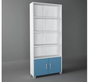 Intrahome Βιβλιοθήκη παιδική σε χρώμα λευκό ρουστίκ-σιέλ 75x30x180 Intrahomesa-00652223