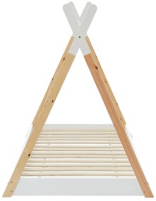 Κρεβάτι παιδικό MUNK τύπου Montessori Ξύλο Πεύκου Φυσικό - Λευκό 190x90 εκ. 190x90x140 εκ.