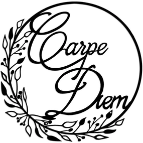 Διακοσμητικό Τοίχου Carpe Diem 891TNL3493 56x56cm Black Wallity Μέταλλο