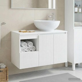vidaXL Σετ Ντουλαπιών Μπάνιου 2 τμχ. Γυαλιστερό Λευκό