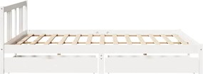 vidaXL Σκελετός Κρεβ. Χωρίς Στρώμα Λευκό 200x200 εκ Μασίφ Πεύκο