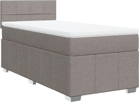 vidaXL Κρεβάτι Boxspring με Στρώμα Taupe 90x200 εκ. Υφασμάτινο
