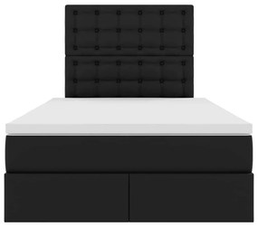 vidaXL Κρεβάτι Αποθήκης με στρώμα Μαύρο 120 x 200 cm Τεχνητό Δέρμα