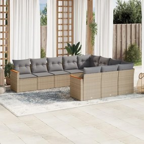 vidaXL Patio Sofa Set 10-θέσια Μικτό μπεζ