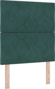 vidaXL LED κεφαλάρι Σκούρο Πράσινο 80 cm Βελούδο