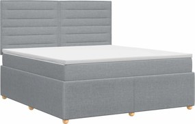 vidaXL Κρεβάτι box spring με στρώμα Ανοιχτό γκρι 140 x 200 cm Ύφασμα