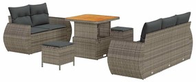 vidaXL Σετ Καναπέ Κήπου 8 pcs Γκρι συνθετικό ρατάν
