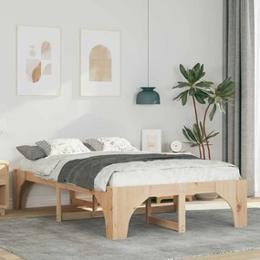 vidaXL Κρεβάτι δαπέδου με αποθήκευση Καφέ 120 x 190 cm Ξύλο πεύκου