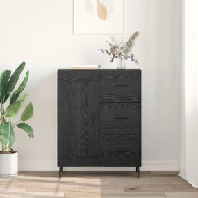 vidaXL Πλαϊνό γραφείο με συρτάρι Μαύρη Οξυά 69,5 x 34 x 90 εκ.