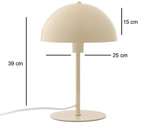 Φωτιστικό επιτραπέζιο Favori Megapap E27 μεταλλικό χρώμα κρεμ Ø25x39εκ.