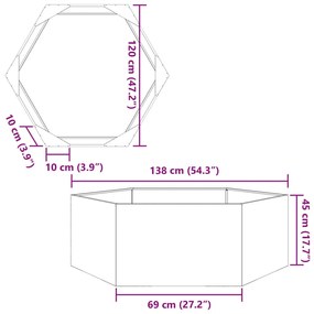 ΖΑΡΝΤΙΝΙΕΡΑ ΚΗΠΟΥ ΕΞΑΓΩΝΗ ΜΑΥΡΗ 138X120X45 ΕΚ. ΑΤΣΑΛΙ 851136