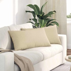 vidaXL Μαξιλάρι Καναπέ 2 pcs Κρεμ 80 x 40 cm ύφασμα