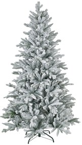 HOMCOM Χριστουγεννιάτικο Δέντρο 180 εκ., χιονισμένο, πυράντοχο, μεταλλική βάση, εύπλαστοι κλαδοι, Πράσινο