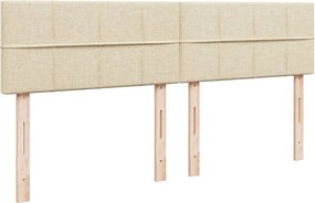vidaXL Κρεβάτι Boxspring με Στρώμα Κρεμ 200x200 εκ. Υφασμάτινο