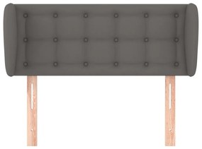 Κεφαλάρι με Πτερύγια Γκρι 103x23x78/88 εκ. Συνθετικό Δέρμα - Γκρι
