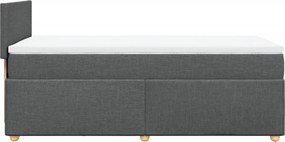 vidaXL Κρεβάτι Boxspring με Στρώμα Σκούρο Γκρι 90x200 εκ. Υφασμάτινο