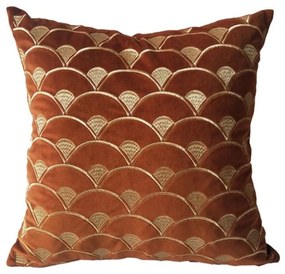 Μαξιλάρι Διακοσμητικό (Με Γέμιση) Sunrise 020457 Terracotta-Gold 45X45 Velvet
