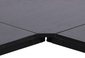 Γραφείο υπολογιστή, Γραφείο σε σχήμα L, Γωνιακό γραφείο, Γραφείο γωνίας, MDF Μαύρο, 150 x 150 x 76 εκ.